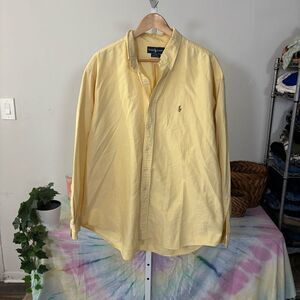 Polo by Ralph Lauren Men's butter Yellow Shirt XXL preppy spring flesh pony
